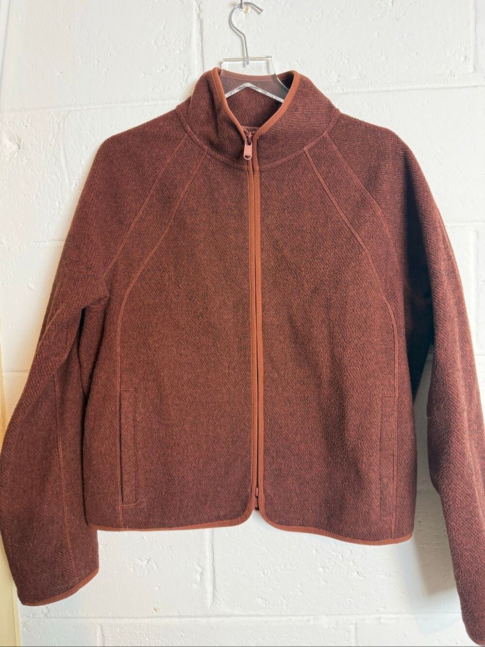 Athleta Women’s Stroll Fleece Full Zip Jacket L Ancient Mahogany Hiking